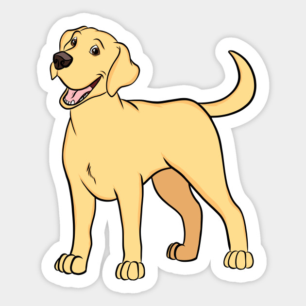 Happy Yellow Lab - Dog - Sticker | TeePublic